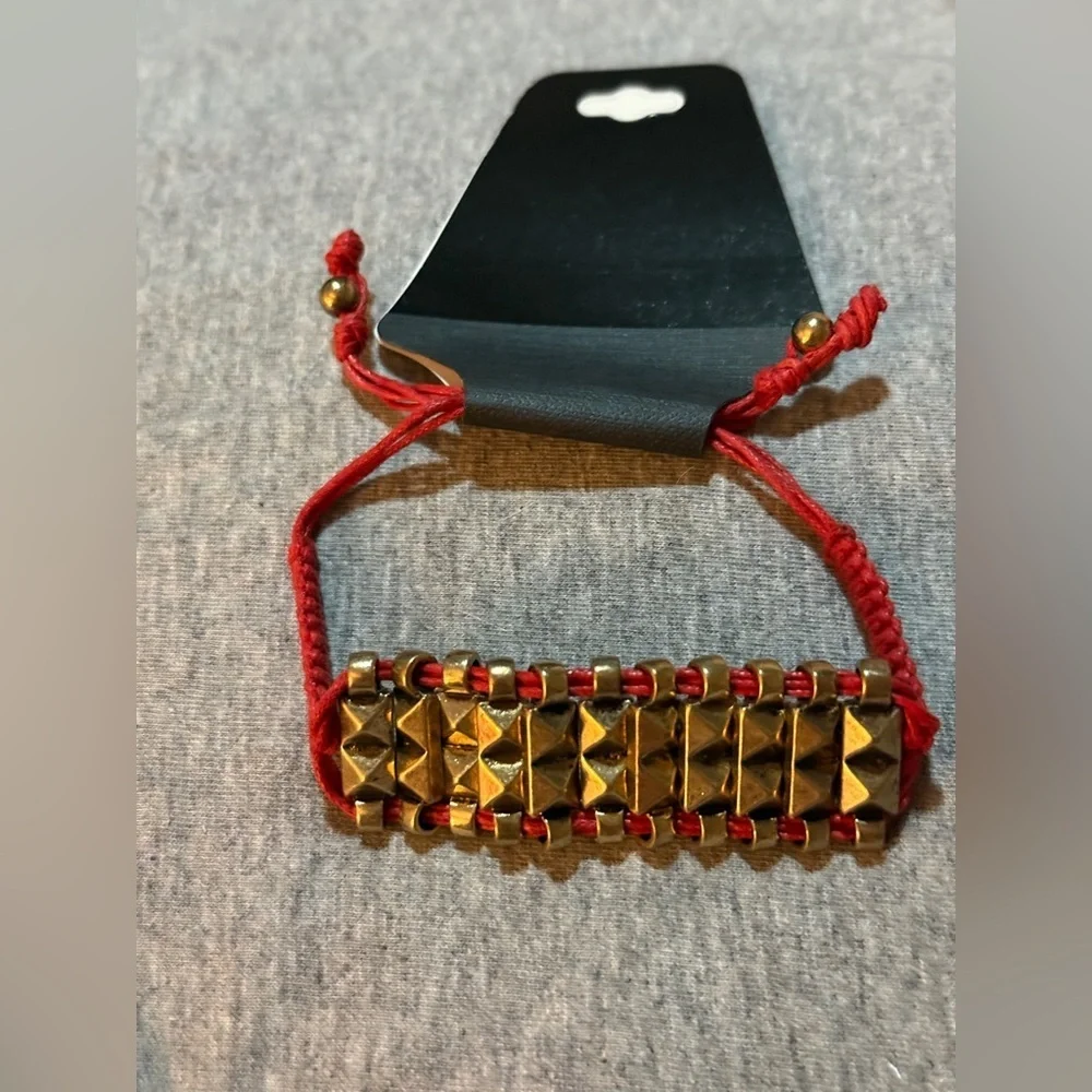 Gold and Red Bracelet
